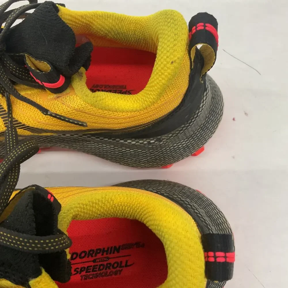 Saucony Women's Yellow Black Trail Running Shoes with Red Soles